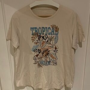 Northern Reflections Cream Tropical Graphic Tee